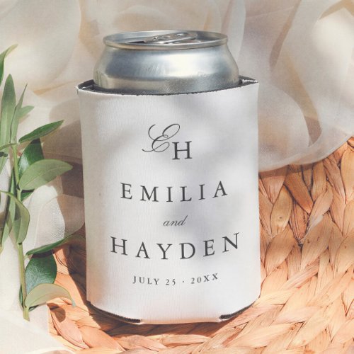 Simple Boho Minimalist Wedding Can Cooler
