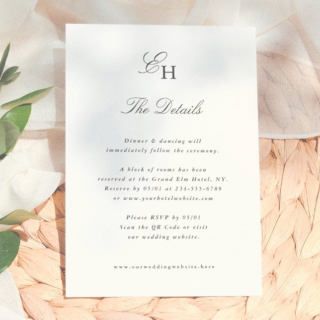Simple Boho Minimalist Wedding Enclosure Card (Creator Uploaded)