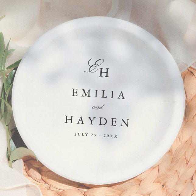 Simple Boho Minimalist Wedding Paper Plates (Creator Uploaded)
