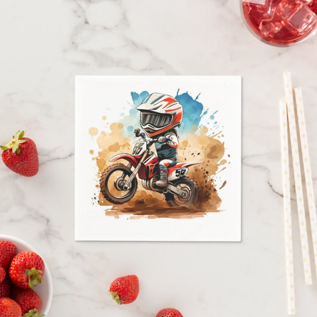 Simple Boho Motorcycle Birthday Napkins (Insitu)