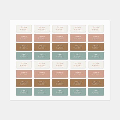 Simple Boho Name Waterproof Clothing Labels Zazzle