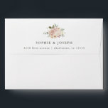Simple Boho Neutral Watercolor Flowers | Wedding Envelope<br><div class="desc">These simple,  elegant wedding envelopes feature boho,  rustic bouquets of watercolor flowers and greenery in neutral shades of peach terracotta and ivory,  on a white background with a subtle blush watercolor splash.</div>