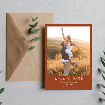 Simple Boho Photo Wedding Save The Date by stylelily at Zazzle