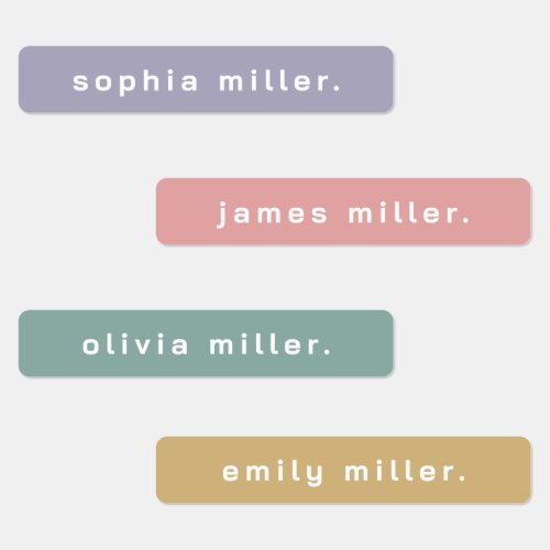 Simple Boho Rainbow Kids Waterproof Name Labels