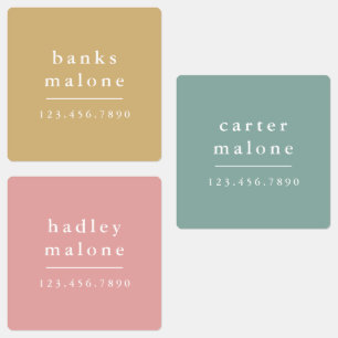 Simple Boho Rainbow Kids Waterproof Name Labels