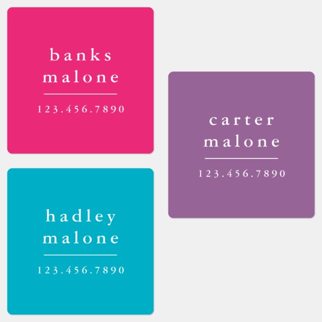 Simple Boho Rainbow Kids Waterproof Name Labels (Group)