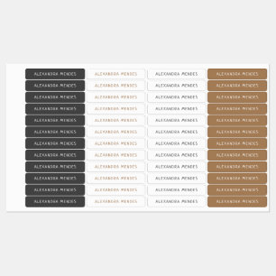 Simple Boho Rainbow Waterproof Modern Name Labels