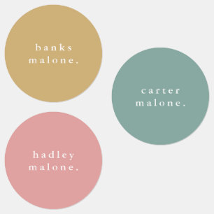 Simple Boho Rainbow Waterproof Name Labels