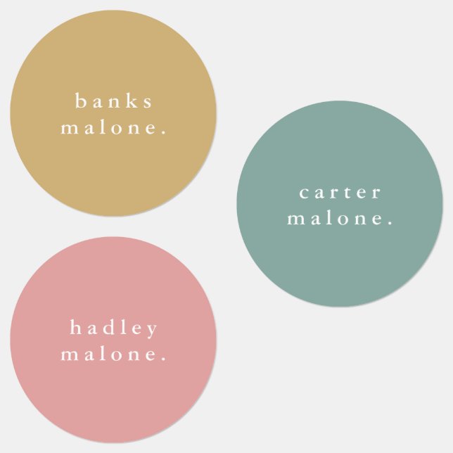 Simple Boho Rainbow Waterproof Name Labels (Group)