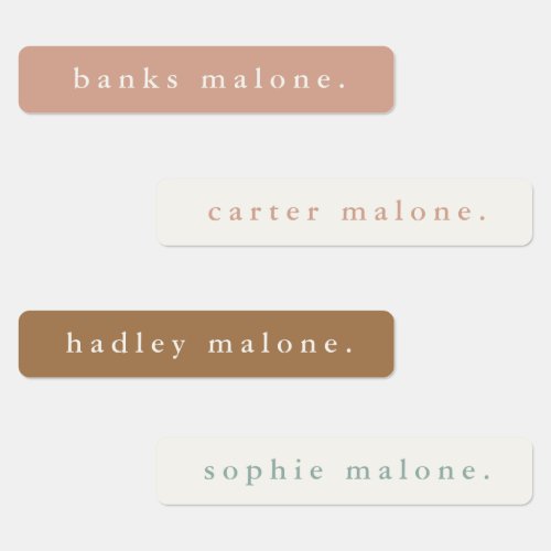 Simple Boho Rainbow Waterproof Name Labels Simple Boho Rainbow Waterproof Name Labels