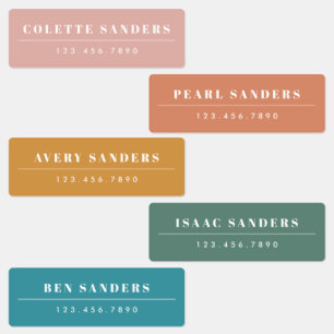 Simple Boho Rainbow Waterproof Name Labels