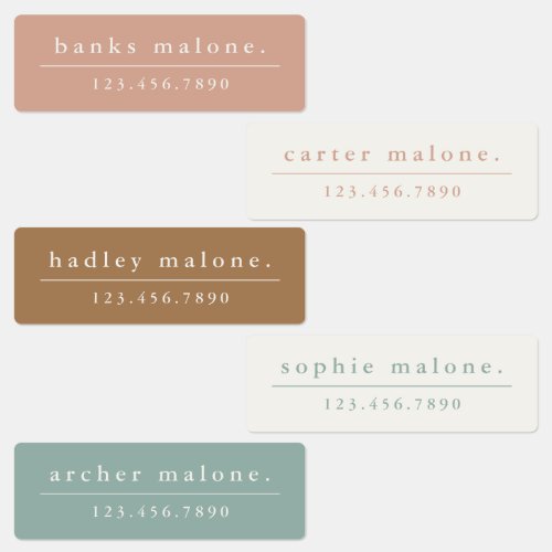Simple Boho Rainbow Waterproof Name Labels