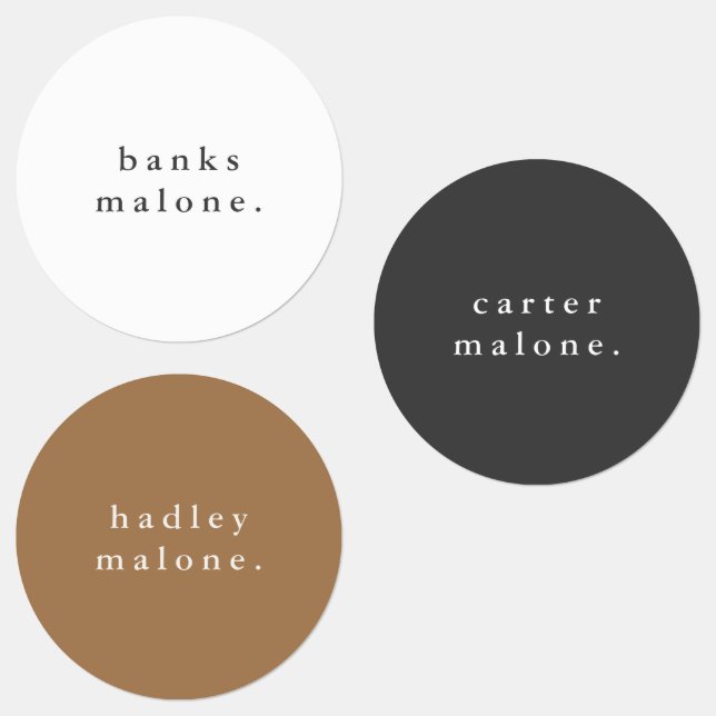 Simple Boho Rainbow Waterproof Name Labels (Group)