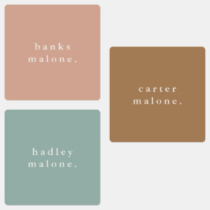 Simple Boho Rainbow Waterproof Name Labels