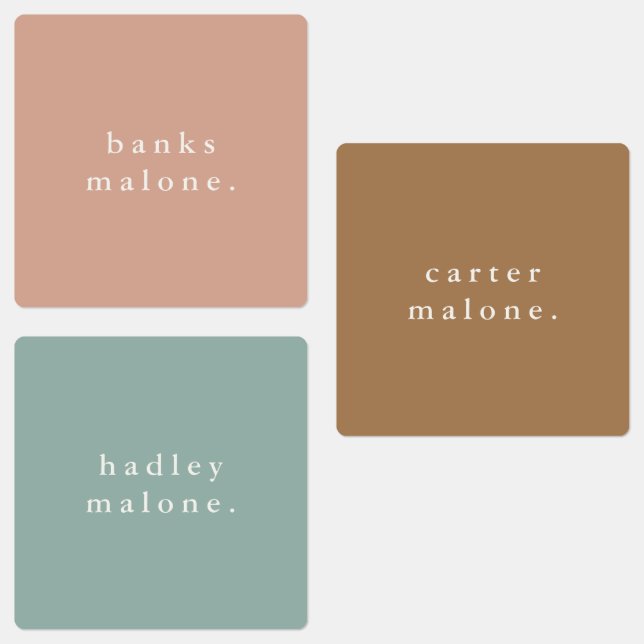 Simple Boho Rainbow Waterproof Name Labels (Group)