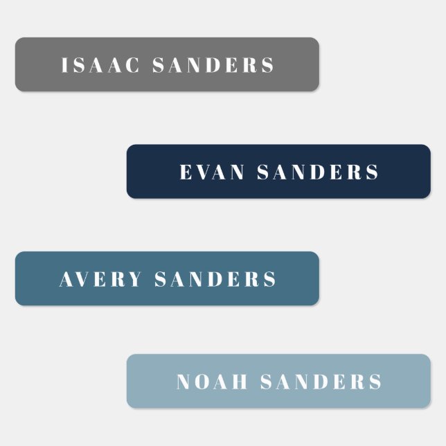 Simple Boho Rainbow Waterproof Name Labels (Group)