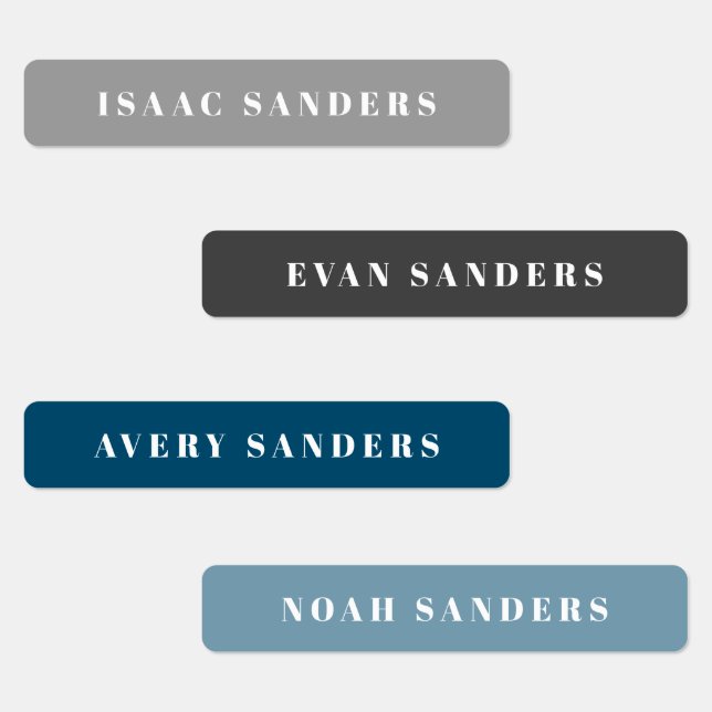 Simple Boho Rainbow Waterproof Name Labels (Group)