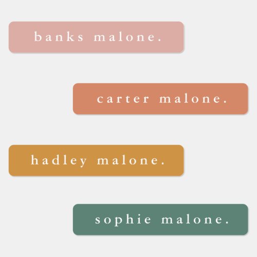 Simple Boho Rainbow Waterproof Name Labels Simple Boho Rainbow Waterproof Name Labels