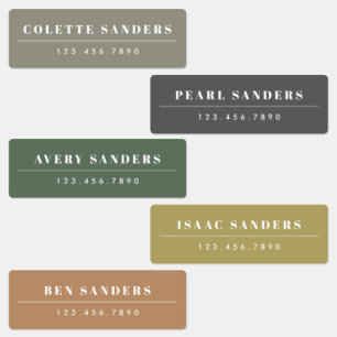 Simple Boho Rainbow Waterproof Name Labels