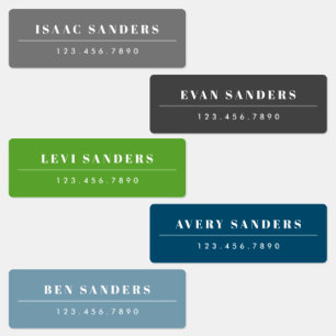 Simple Boho Rainbow Waterproof Name Labels