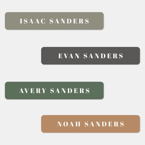 Simple Boho Rainbow Waterproof Name Labels Simple Boho Rainbow Waterproof Name Labels