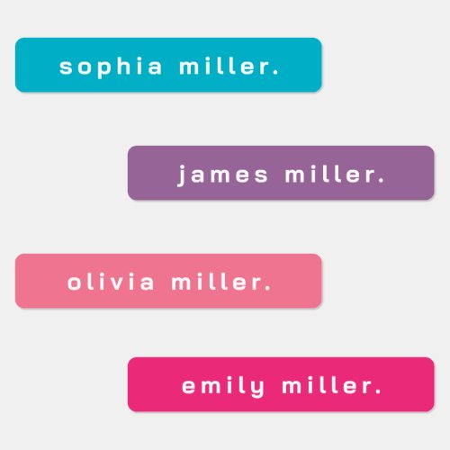 Simple Boho Rainbow Waterproof Name Labels