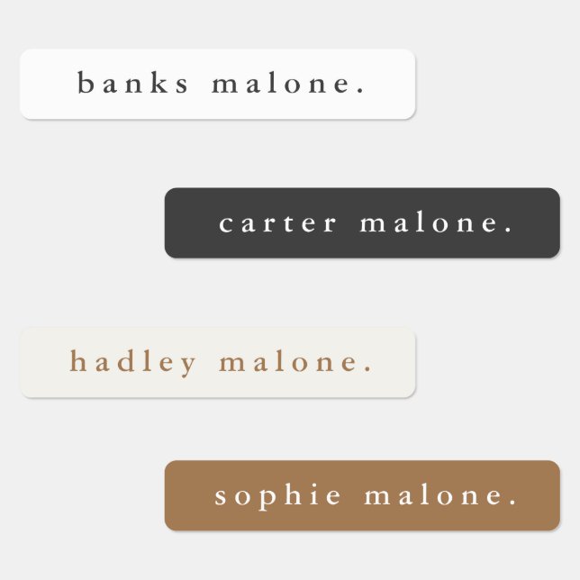 Simple Boho Rainbow Waterproof Name Labels (Group)