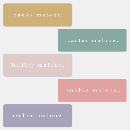 Simple Boho Rainbow Waterproof Name Labels