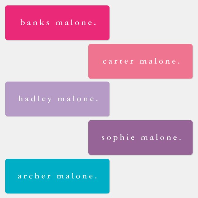 Simple Boho Rainbow Waterproof Name Labels (Group)