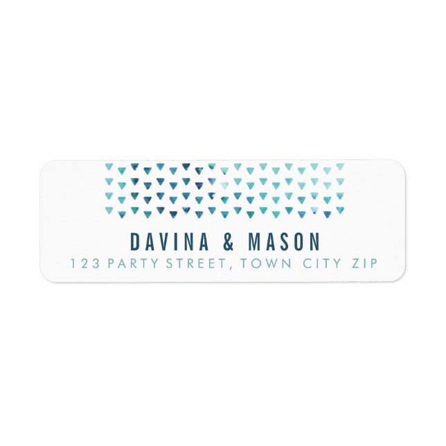SIMPLE BOHO RETURN ADDRESS modern pattern blue Label (Front)