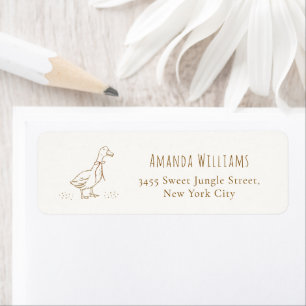 Simple Boho Silly Goose Baby Shower Return Address Label