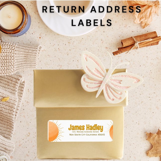  Simple Boho Sun Return Address Label (Creator Uploaded)