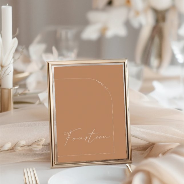 Simple Boho Table Fourteen Wedding Table Number (Simple Boho Rust Arch Table Fourteen Table Number)