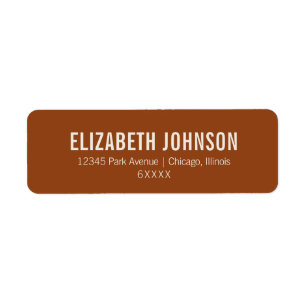 Simple Boho Terracotta Typography Bridal Address Label