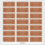 Simple Boho Terracotta Wedding Guest Address Sticker<br><div class="desc">This Simple Boho Terracotta Wedding Guest Address Sticker design features a sophisticated muted palette of neutral ivory paired with gorgeous mix and match options of rust terracotta, sage green, and plum. The understated elegance of simple typography and gentle arches creates a soothing and polished aesthetic with classic minimalist styling. The...</div>