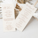 Simple Boho Terracotta Wedding Program<br><div class="desc">With its minimalist design, rustic terracotta color palette this program embodies the perfect blend of simplicity and elegance. It guides your guests through the order of events, providing a clear outline of your ceremony, and adds a touch of natural beauty to your wedding decor. Crafted with attention to detail, this...</div>