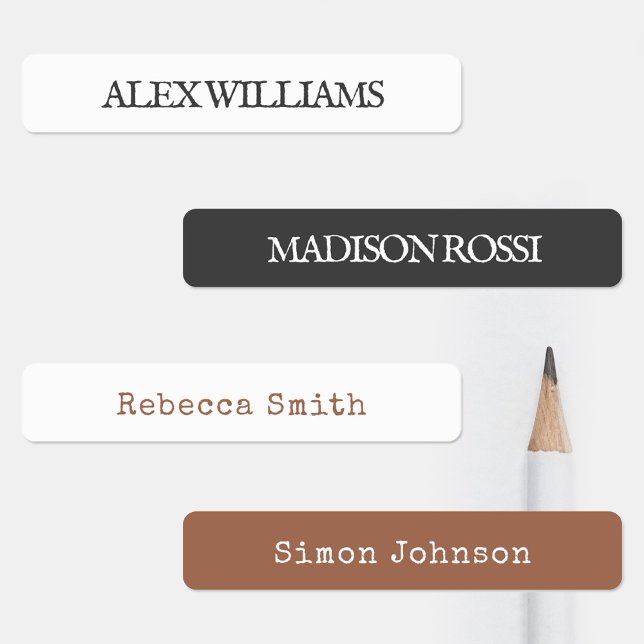 Simple Boho Typewriter | Waterproof Name Labels (Creator Uploaded)