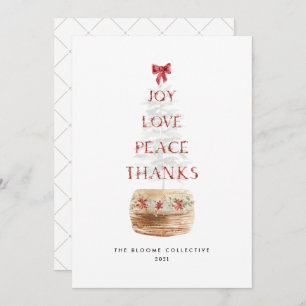 Simple Boho Typography Christmas Tree Corporate Holiday Card