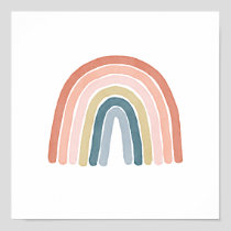 Simple Boho Watercolor Rainbow Coral Poster