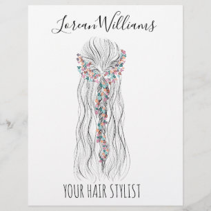 Simple Boho Wedding Hair Stylist Romantic Flower Flyer
