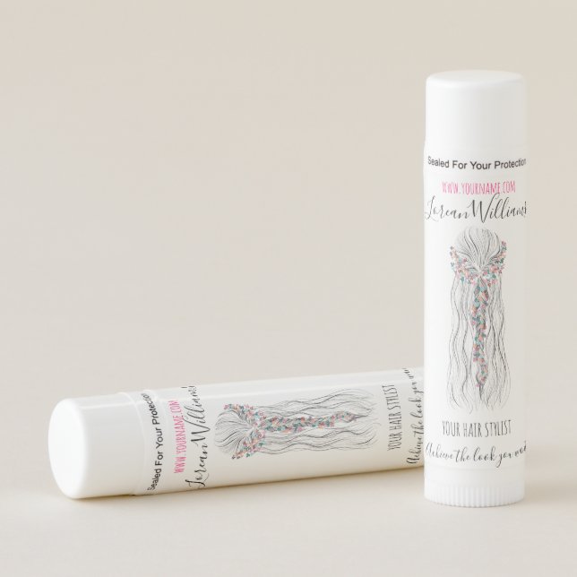 Simple Boho Wedding Hair Stylist Romantic Flower Lip Balm (Front)