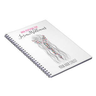 Simple Boho Wedding Hair Stylist Romantic Flower Notebook