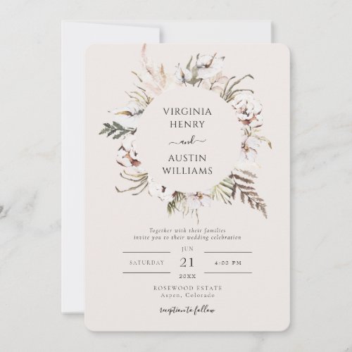 Simple Boho Wedding Invitation