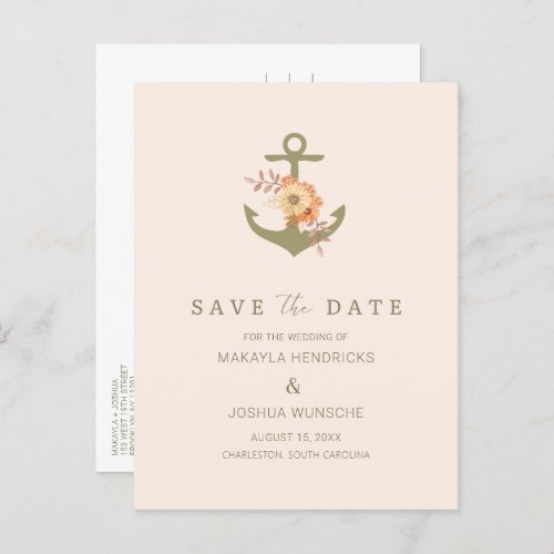 Simple Boho Wedding Save the Date Announcement Postcard
