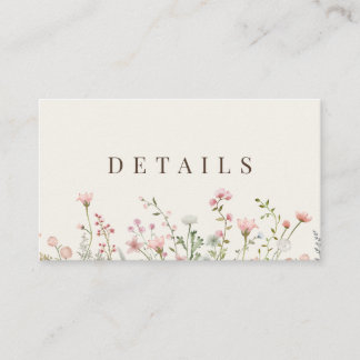 Simple Boho Wildflower Beige Details Enclosure Card