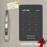 SImple Bold 2024 Dark Grey Calendar Magnet<br><div class="desc">Simple and bold calendar magnet for 2024. This design features a modern set of fonts, a full 12 month 2024 year, against a trendy, chic dark grey background. Personalize to make it your own or some special's. TIP: You can change the background color by utilizing Zazzle's own Customization Tool to...</div>