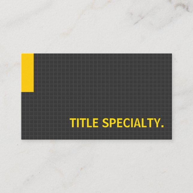 Simple Bold Amber Yellow Multiple Purpose Profile Business Card (Front)