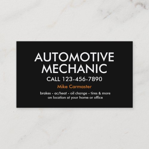 Simple Bold Auto Mechanic Business Card