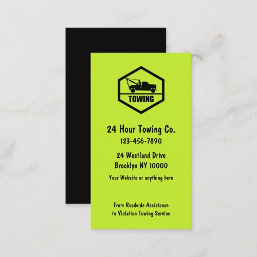 Simple Bold Automotive Towing Business Cards