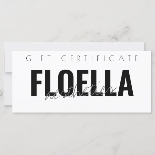 Simple Bold Beauty Salon Gift Certificate